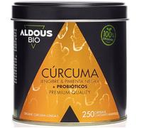 Aldous Bio Cúrcuma con Jengibre y Pimienta Negra con Probióticos 250 Cápsulas