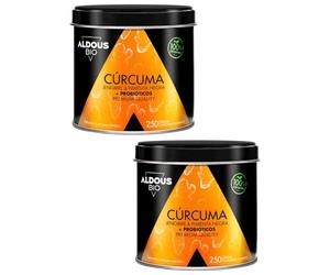 Aldous Bio Cúrcuma con Jengibre y Pimienta Negra con Probióticos 2x250 Cápsulas