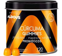 Aldous Bio Gominolas Cúrcuma Jengibre Pimienta Negra y Probióticos 2500 mg 120 uds Mango