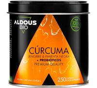 Aldous Bio Cúrcuma con Jengibre y Pimienta Negra con Probióticos 250 Cápsulas