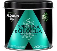 Aldous Bio Comprimidos Chlorella y Espirulina Ecológica – 600 comprimidos, 3000 mg/día, Vegano