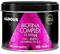 Aldous Biotina con Zinc, Selenio, Vitamina D3 y Vitamina E 400 Comprimidos