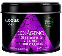 Aldous Labs Colágeno Hidrolizado con Ácido Hialurónico, Coenzima Q10, Zinc y Vitaminas 120 Cápsulas
