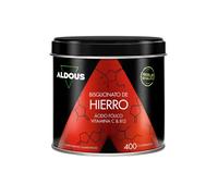 Hierro Suplemento 28 mg + Vitamina C, B12 y Acido Folico - 400 Comprimidos - Bisglicinato de Hierro y Vitamina C - Glóbulos Rojos, Hemoglobina - Vitaminas para el Cansancio - Vegano - Iron - Aldous