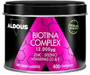Aldous Labs Biotina con Zinc, Selenio, Vitamina D3 y Vitamina E 400 Comprimidos