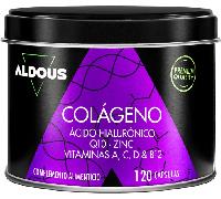 Aldous Labs Colágeno Hidrolizado con Ácido Hialurónico, Coenzima Q10, Zinc y Vitaminas 120 Cápsulas