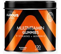 Gominolas Multivitaminas - 120 Gummies sabor natural Mora - 12 vitaminas y minerales - Todas las Vitaminas C, D, B12, E, A, B6, B5, Biotina, Ácido Fólico, Zinc, Yodo, Colina