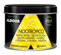 Nootrópico Potente Natural - 80 Cápsulas de 800 mg - Memoria, Concentración, Energía - Ginkgo Biloba, Melena de Leon, Cafeina, Bacopa Monnieri, Tirosina, Teanina, Huperzia - Fabricado en España