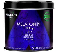 Aldous Labs Melatonina con Magnesio, Griffonia, Valeriana y Vitamina B6 250 Cápsulas