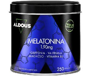 Aldous Melatonina con Magnesio, Griffonia, Valeriana y Vitamina B6 250 Cápsulas
