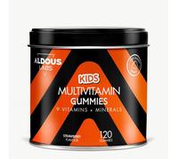 Gominolas Multivitaminas Niños - 120 Gummies Sabor natural Fresa - 12 vitaminas y minerales - Vitaminas, Biotina, Zinc, Ácido Fólico, Yodo, Colina - Vitamina c para niños - Vitaminas niños