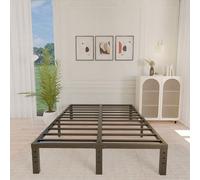 ALDRICH Marco de cama de metal de tamaño matrimonial de 12 pulgadas, plataforma de listones de acero básicos negros dobles, fácil de montar, marcos de cama resistentes sin ruido, no necesita somier