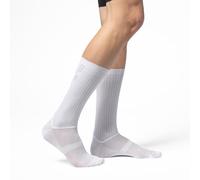Alé Cycling Fluida - Calcetines de ciclismo unisex de 18 cm, tejido aerodinámico a rayas azabache, plantilla de gestión de la humedad, puño de corte crudo Grip-Dot, ajuste de carreras, calcetines