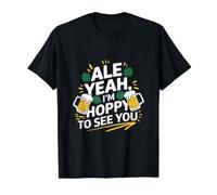Ale Sí Estoy Hoppy para Verte Cerveza IPA Camiseta gráfica económica, Hombre, Negro, L