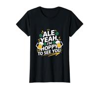 Ale Sí Estoy Hoppy para Verte Cerveza IPA Camiseta gráfica económica, Mujer, Negro, L