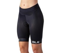 ALE' Traguardo sólido Pantalones Cortos de Ciclismo, Negro/Blanco, XXL para Mujer