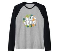 Ale Yeah Funny IPA Beer Hop Celebración Camiseta Manga Raglan