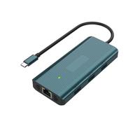 Aleación Aluminio UC961 USB C HUB 9 En 1 Dock Expansión con 1000m Ethernet 3USB 4K30Hz HDTV Card Reader 100W PD Cargo