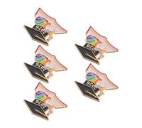 Aleación Broche de Graduación 2026 Gato sobre Libro, 5 Piezas | Ligero y No se Decolora, para Ceremonias y Uso Diario, Adecuado para Estudiantes y Profesores