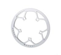Aleación de aluminio 54T Single Chainring 130BCD para bicicleta plegable de 12 velocidades con protector de cadena, dientes anchos y estrechos CNC Juego de manivela de bicicleta (plata)