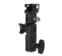 Aleación de aluminio ajustable Flashbracket Hot Shoe Mount adaptador paraguas soporte para cámara flash sensor receptor negro
