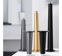 Aleación de aluminio ajustable para patas de muebles para sofá, mesa, armario, cama, aparador, buffet, reposapiés de repuesto con tornillos (gris, 20 cm)