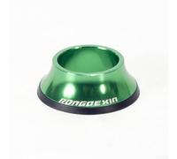 Aleación de aluminio bicicleta Headset Cap con goma manga para 28.6mm Fork Tube y oculto 44mm superior taza plana estilo cubierta negro (verde)