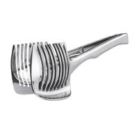 Aleación de Aluminio, Cortador de Frutas y Tomates de Mano, Plata | Uso Exterior, Corte Uniforme, Fácil de Usar y Guardar, Diseño Portátil y Compacto para Fruta