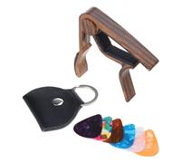 Aleación de aluminio de color madera Guitarras Capo Para Guitarras Folk Guitarras E Guitarras Con Picks Y Picks Holder Guitarra Accesorios