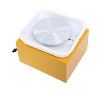 Aleación de aluminio giratorio rueda de alfarería eléctrica mini rueda de alfarería niños velocidad ajustable máquina de cerámica eléctrica amarillo extraíble ABS cuenca, adecuado para clases de