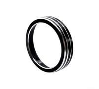 Aleación de aluminio HVAC Perilla Anillo Trim para Hyundai IX45 Controles de tablero 2013 2014 2015 2016 2017 Gama de modelos (negro)