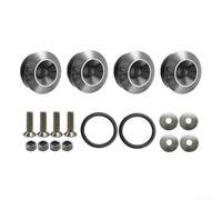 Aleación de aluminio Kit de carrocería Junta de refuerzo con arandela espaciadora para parachoques delantero y trasero Seguridad en color rojo (plata)