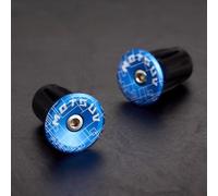 Aleación de aluminio manillar de bicicleta extremos para 22-24 mm MTB Road Cycling Grips cubierta expansión antideslizante protección de seguridad negro rojo azul oro (azul)