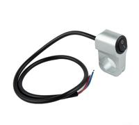 Aleación de aluminio Motocicleta Manillar Faro Interruptor 2-Wire ON/OFF Control 12-60V 10A para Motocicleta Eléctrica Trike Negro (Plata)