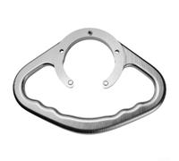 Aleación de aluminio motocicleta tanque de combustible agarre mango para, pasajero trasero Grip Bar con ranuras antideslizantes, negro (plata)