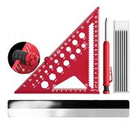 Aleación de aluminio para cuadrado de velocidad para carpintería, alto para 45 cuadrados de soldadura de 90 grados, cuadrado de marco de carpintero y regla de medición de trabajo de metal con