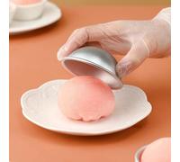 Aleación de aluminio para molde para pasteles de luna y mochi semirredondos de nieve, con borde enrollado para una liberación de postre sin costuras (5,5 cm)