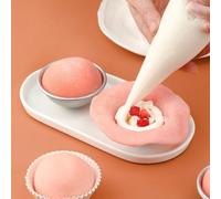 Aleación de aluminio para molde para pasteles de luna y mochi semirredondos de nieve, con borde enrollado para una liberación de postre sin costuras (6,5 cm)