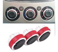 Aleación de Aluminio Perilla del Aire Acondicionado del Coche Botón de Control del Interruptor 3Pcs / Set Rojo