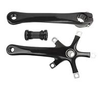 Aleación de Aluminio Plegable Plegado Bike Integrated Hollow Cank L y el Juego Derecho Contienen Brazo de Tornillo de Eje Medio y Pernos de cadena. Crank Hollow Crankbike Hollow Integrated (BLACK)