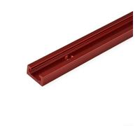 Aleación de aluminio rojo T ranura pista 400mm para carpintería router mesa inglete plantilla corte guía sistema con T pernos y abrazaderas (600mm)