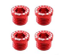 Aleación de aluminio V Columna de freno Tornillo Cap M10X1.25 Rosca para bicicleta de montaña Horquilla delantera A prueba de polvo Cubierta decorativa Piezas de repuesto 4 Pack (rojo)