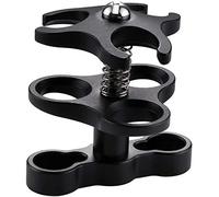 Aleación de luces de buceo Ball Joint Clamp Triple Butterfly-type Clip para Flash buceo lámpara 1/4 "dispositivo fotográfico