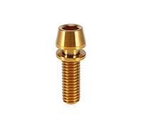 Aleación de titanio Bicicleta Tornillo de perno cónico con lavadora, resistente a la corrosión ligera de alta resistencia, sujetador para bicicleta de bicicleta de montaña en (M5x16-Gold)