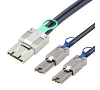 Aleación de zinc Dual Express iPass MINI SAS HD SFF-8088 8X 68P E/S de alta velocidad macho a 2 cables SFF-8088 26P macho de montaje activo (0,5 m)