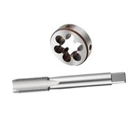 Aleación para rectificado fino con matriz redonda, Juego de 2 machos y terrajas HSS con rosca UNC UNF UNEF UN RH y brocas de varios tamaños(7/16-24)