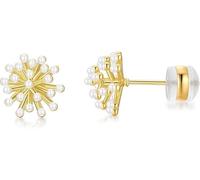 Aleasha Pendientes de perlas de racimo de oro con perlas pequeñas para mujer, joyería de boda y fiesta