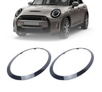 aleawol Anillo de embellecedor para faros delanteros BMW MINI Cooper F55 F56 F57 2014-2021, 2 piezas de bisel negro brillante, OEM 51137300631, 51137300632, 51712355791,51712355798