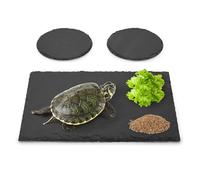 aleawol Paquete de 3 almohadillas de pizarra de tortuga, plataforma rectangular para tomar el sol para reptiles, plato de alimentación de pizarra natural para tortugas, lagartos, gecos y serpientes