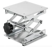 aleawol Plataforma elevadora de laboratorio, de acero inoxidable, 200 x 200 mm, para laboratorio, elevador, rango de altura de 85 mm hasta 280 mm, capacidad de carga de 15 kg